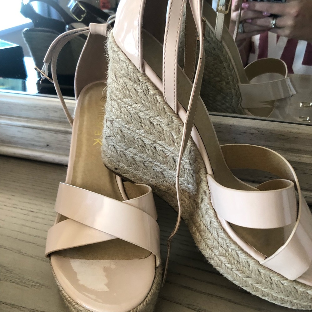Blush Pink Wedges Never Worn!!